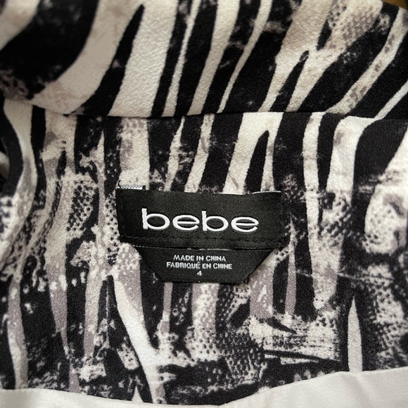 Bebe Zebra Print Open Front Blazer Jacket - Picture 7 of 10